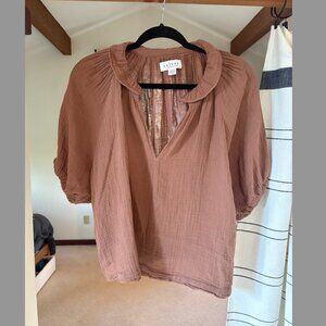 Velvet by Graham and Spencer Clay Double Guaze Short Sleeve Top XS